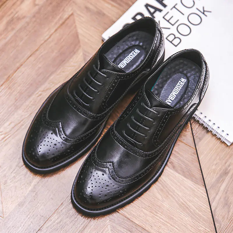 Men's Color Block Brogue Business Casual Shoes