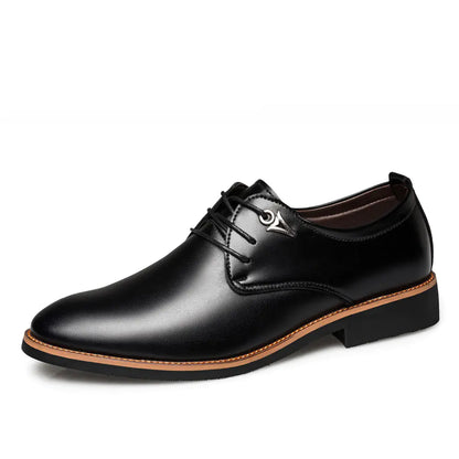 Men's Black Leather Brogue Shoes for Business & Casual