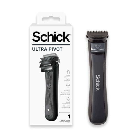 Schick Ultra Pivot Body Trimmer for Men | Manscaping Electric Shaver for Men Body Hair Trimmer for Men Pubic Hair Trimmer for Men Body Groomer for Men