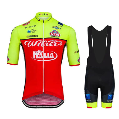 Short-Sleeved Cycling Jersey and Bib Suit Set