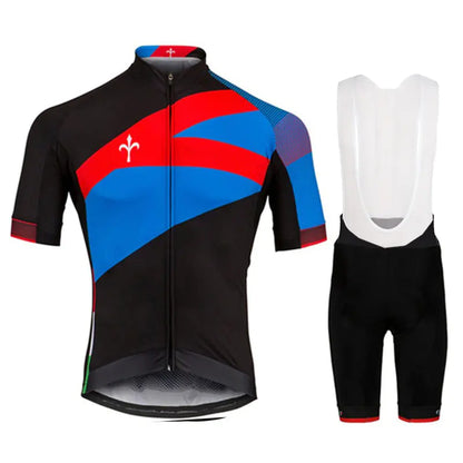 Short-Sleeved Cycling Jersey and Bib Suit Set