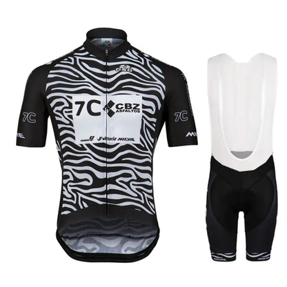 Short-Sleeved Cycling Jersey and Bib Suit Set