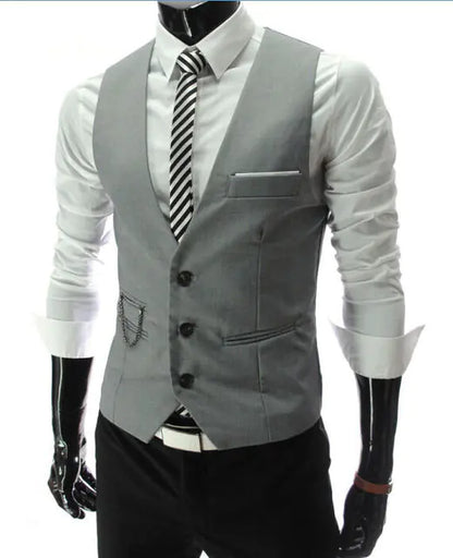 Men's Slim Fit Business Casual Cotton Polyester Vest