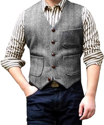 Men's Organic Cotton Wool Vest for Four Seasons Weddings