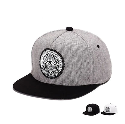 High-Quality Cotton Flat Brim Baseball Cap with Eyes