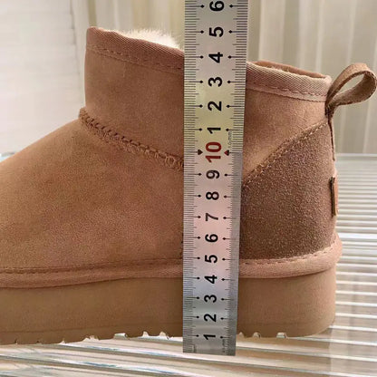 Women's Thick-soled Winter Boots - Warm Short Ankle Shoes