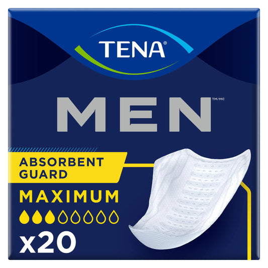 TENA Men Maximum Guard Incontinence Pad for Men Maximum Absorbency 20 count