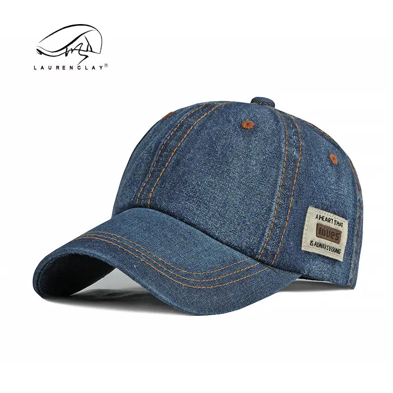 Men's Fashionable Washed Denim Baseball Cap for All Seasons