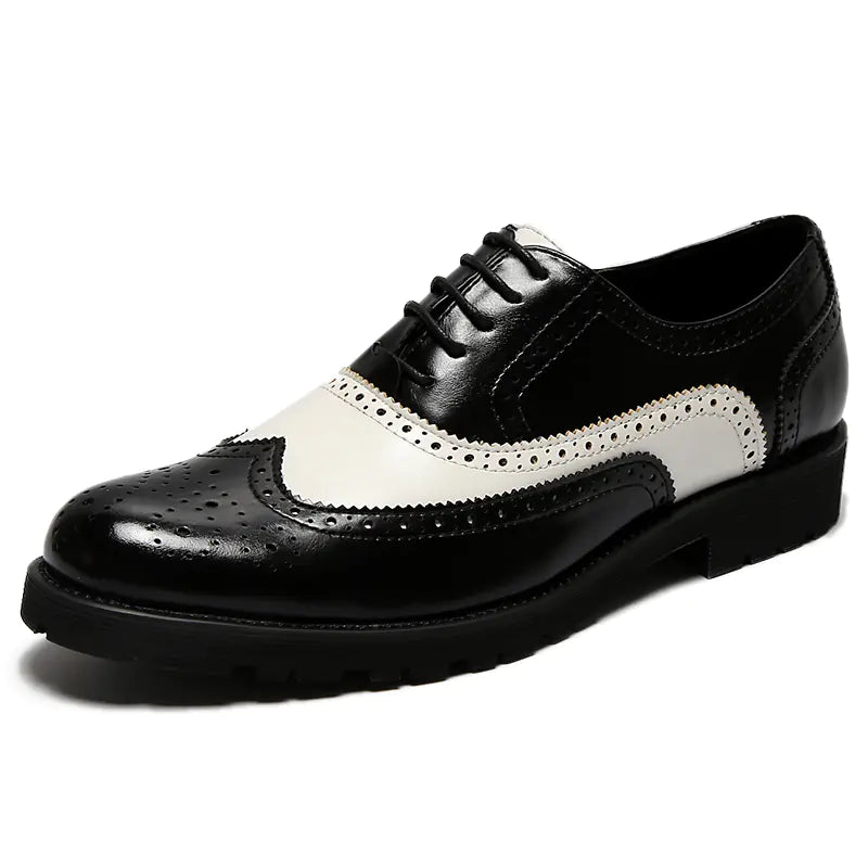 Men's Color Block Brogue Business Casual Shoes