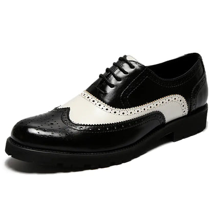 Men's Color Block Brogue Business Casual Shoes