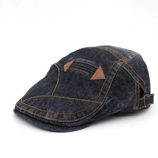Washed Denim Baseball Cap & Fashion Beret Hat