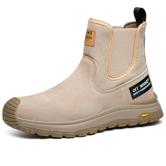 Nutropa Welding Work Boots for Men Composite Toe Safety Boots Non Slip Steel Toe Work Shoes Lightweight Construction Welder BootsKhaki 11.5 Women/10 Men