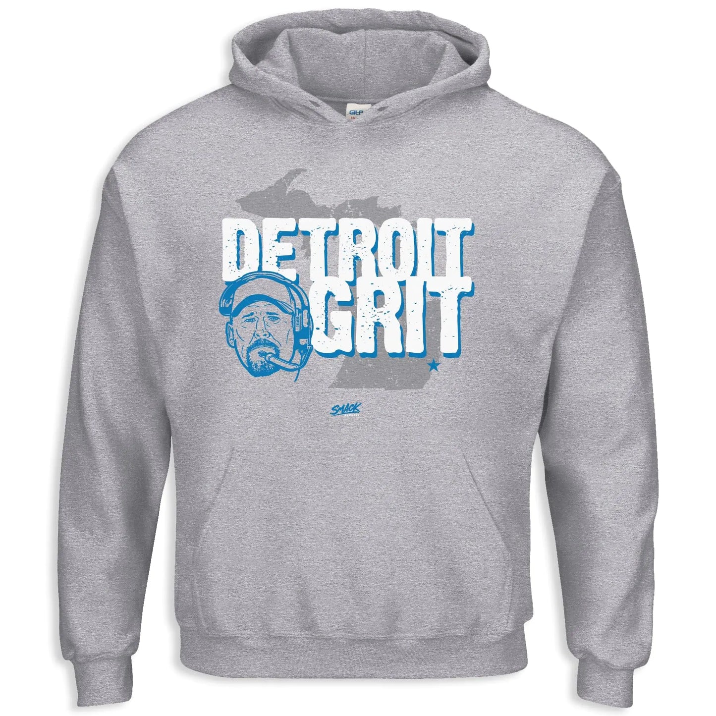 Smack Apparel Detroit Grit T-Shirt for Detroit Football Fans (SM-5XL) (Gray Hoodie 4X-Large)