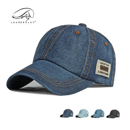 Men's Fashionable Washed Denim Baseball Cap for All Seasons
