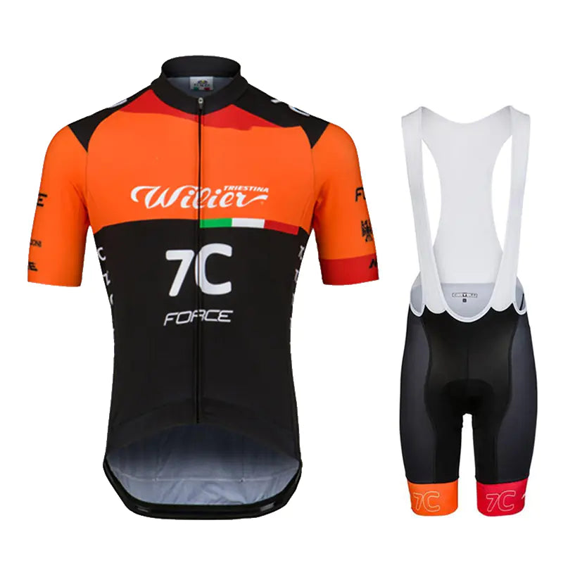 Short-Sleeved Cycling Jersey and Bib Suit Set