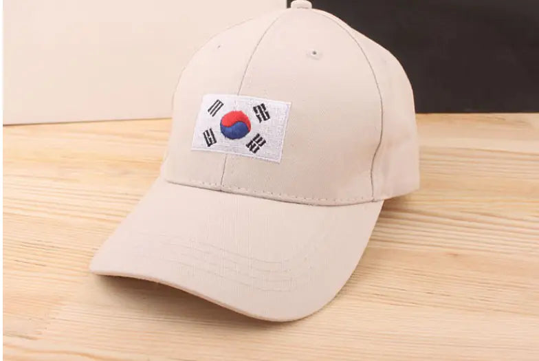 Korean Flag Curved Brim Baseball Cap for All Seasons