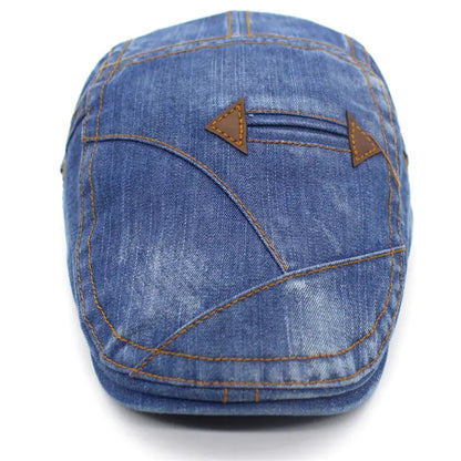 Washed Denim Baseball Cap & Fashion Beret Hat