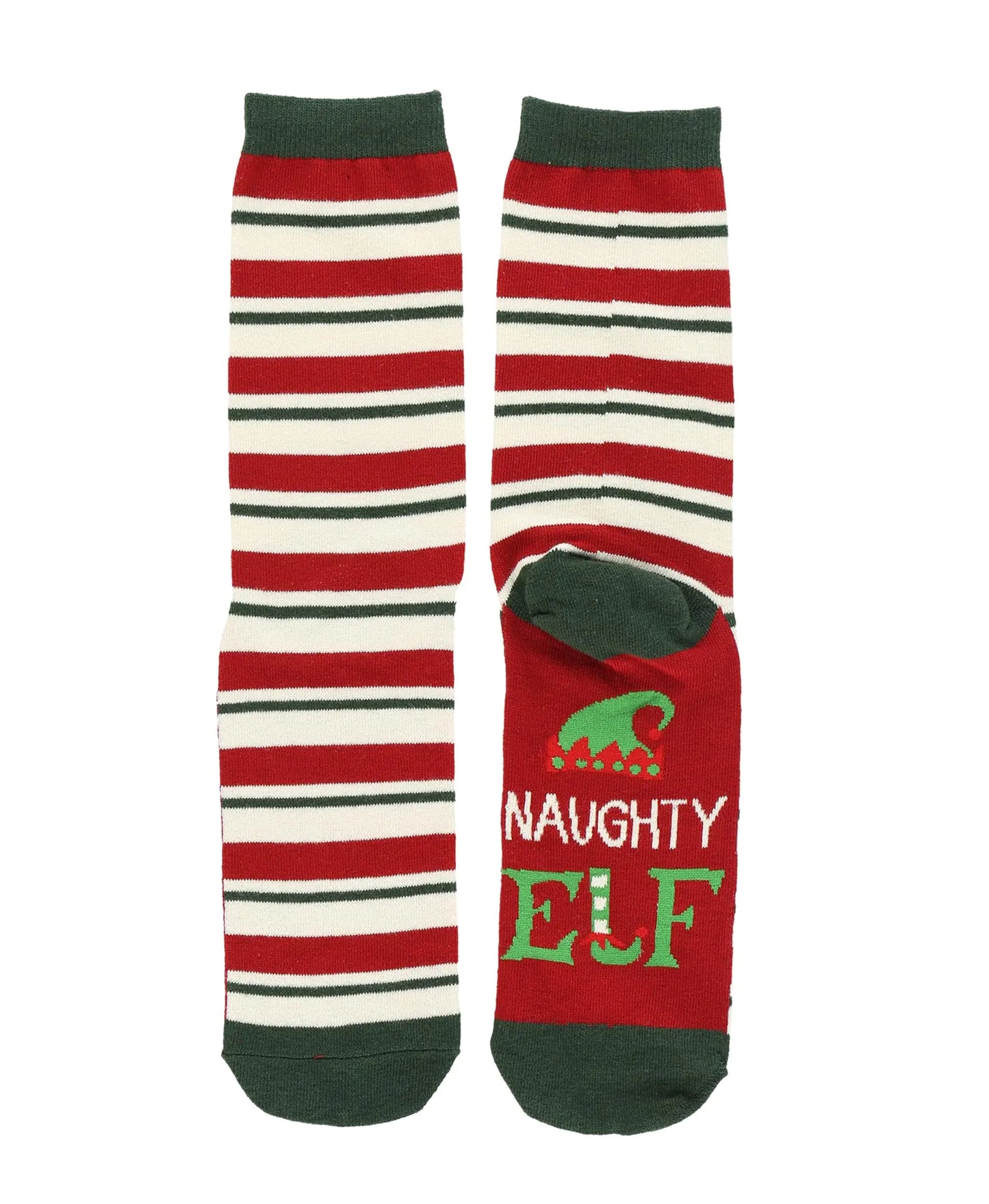 Lazy One Men and Womens Novelty Crew Socks Funny Crew Socks For Men and Women Christmas Socks (Naughty Elf Men)