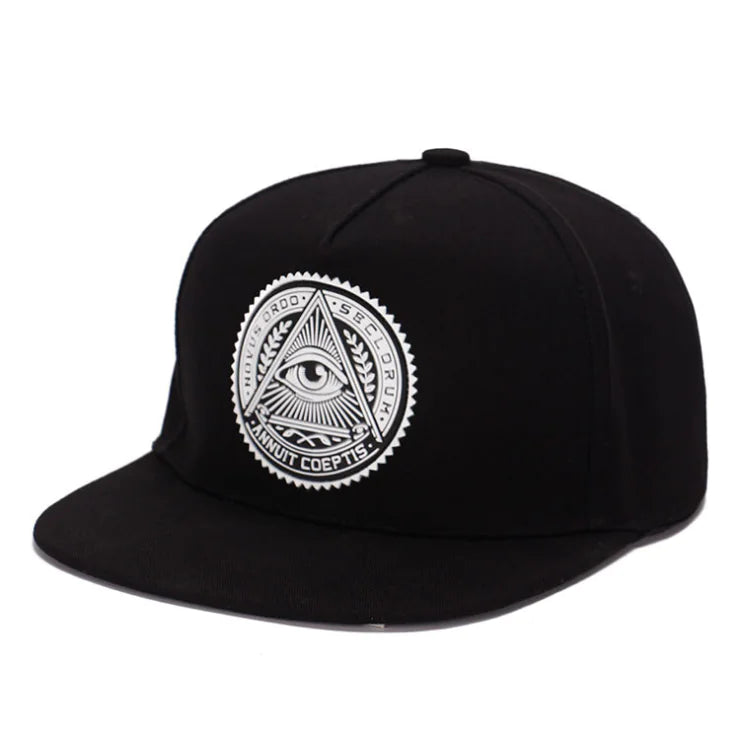 High-Quality Cotton Flat Brim Baseball Cap with Eyes