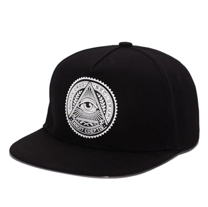 High-Quality Cotton Flat Brim Baseball Cap with Eyes