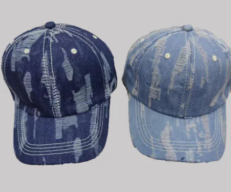 Curved Brim Baseball Cap with Color Block Design