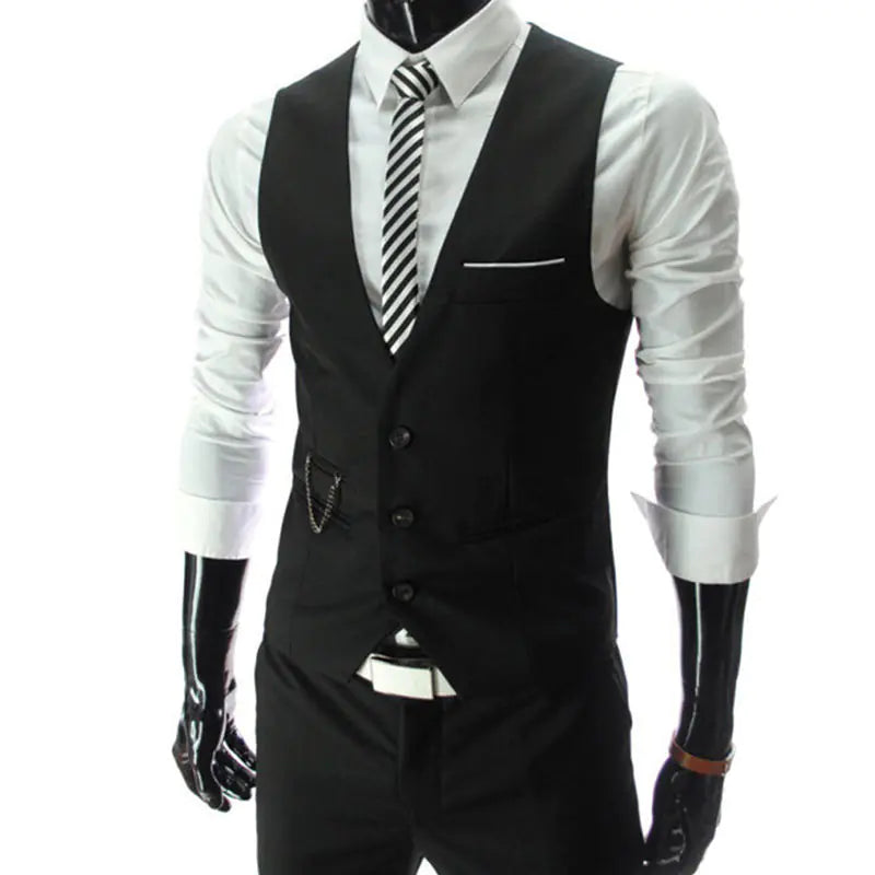 Men's Slim Fit Business Casual Cotton Polyester Vest
