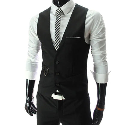 Men's Slim Fit Business Casual Cotton Polyester Vest