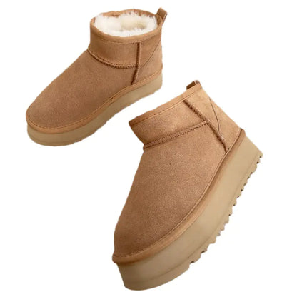 Women's Thick-soled Winter Boots - Warm Short Ankle Shoes