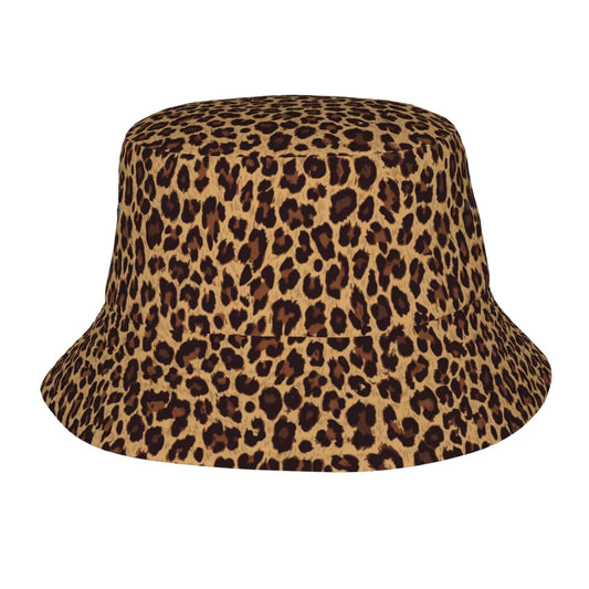 AIMASTZ Leopard Bucket Hat Unisex Outdoor Summer Beach Sun Hat Packable Fisherman Cap