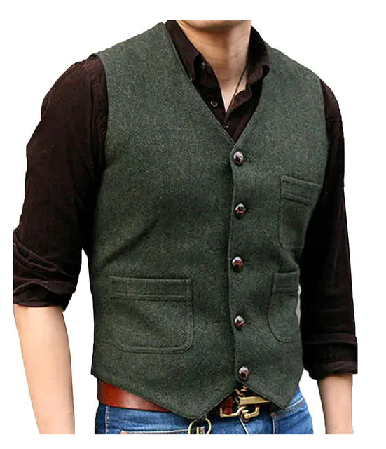 Men's Organic Cotton Wool Vest for Four Seasons Weddings