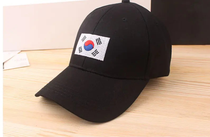 Korean Flag Curved Brim Baseball Cap for All Seasons