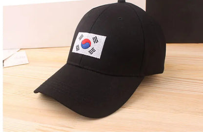 Korean Flag Curved Brim Baseball Cap for All Seasons