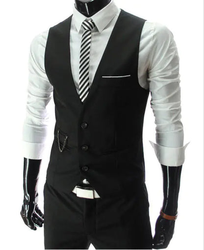 Men's Slim Fit Business Casual Cotton Polyester Vest