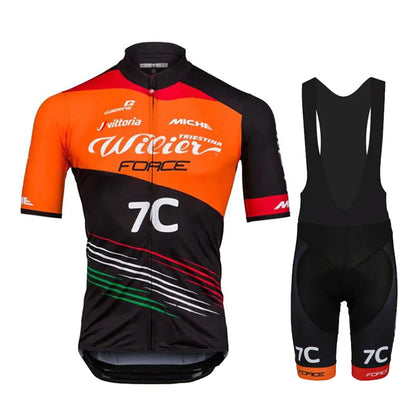Short-Sleeved Cycling Jersey and Bib Suit Set