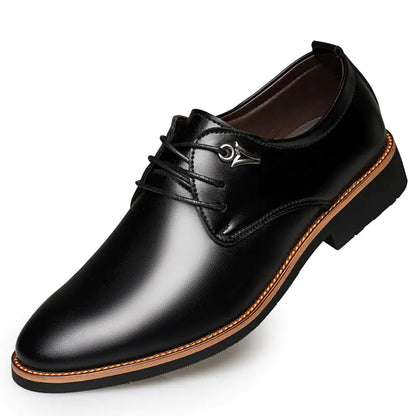 Men's Black Leather Brogue Shoes for Business & Casual