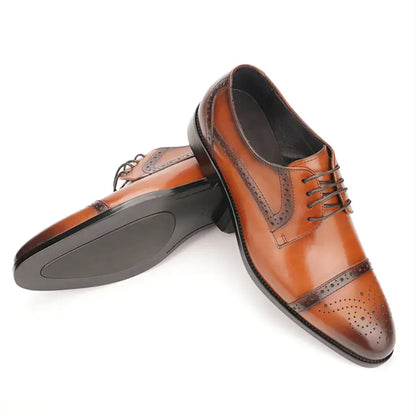Brogue Engraved Men's Leather Business Shoes