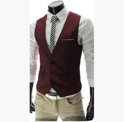 Men's Slim Fit Business Casual Cotton Polyester Vest